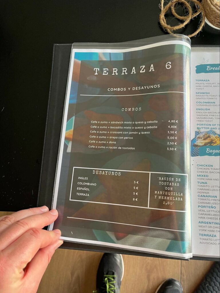 Terraza 6 menu 1